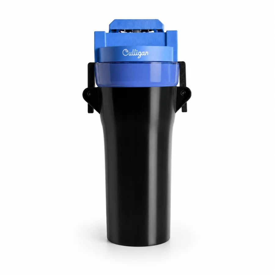 Black water filter cover installed on a Culligan HF-360 housing