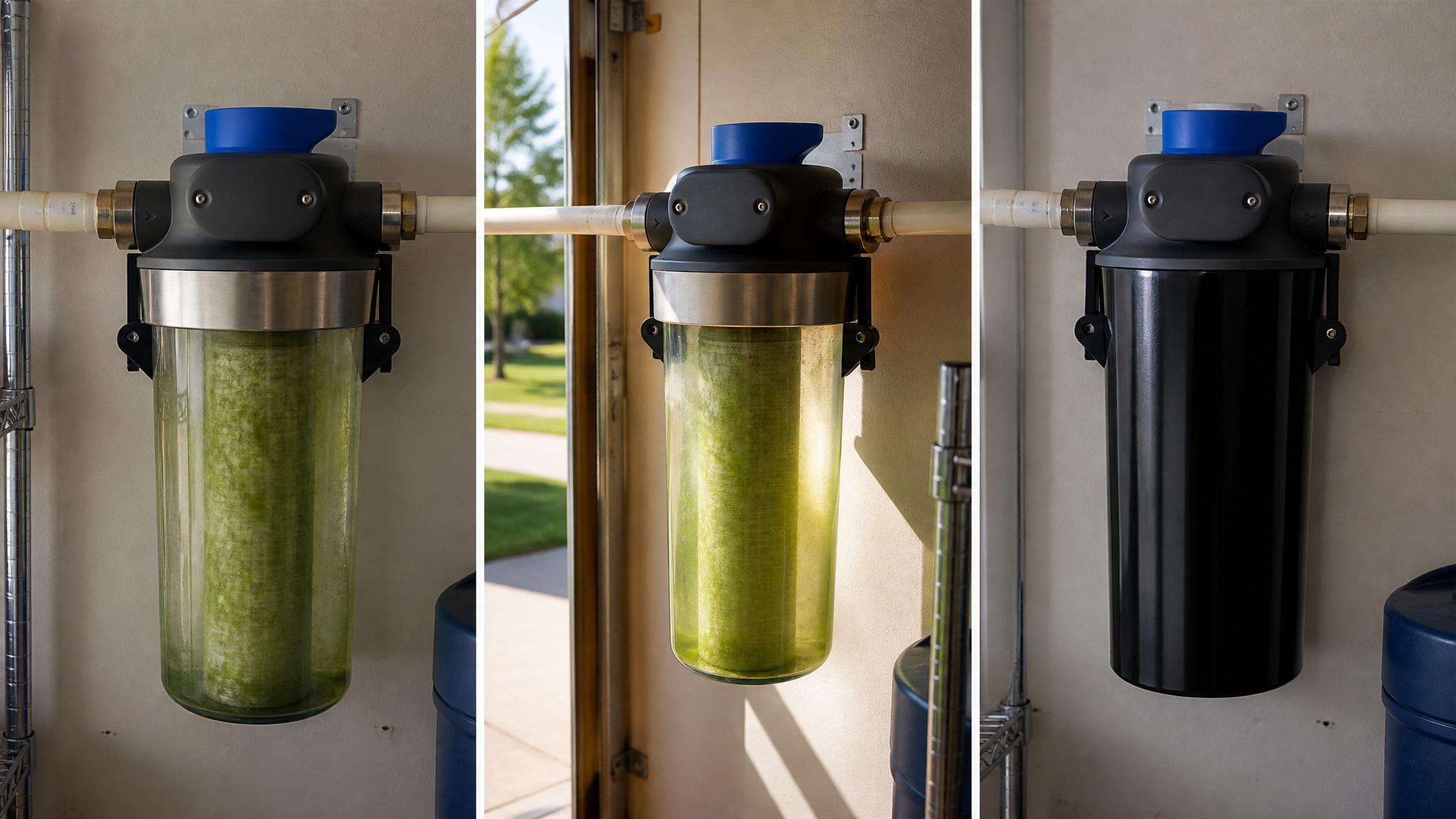 Culligan water filter housing turning green from algae